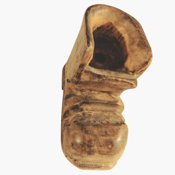 Vintage Hand Carved Wooden Boot Shoe Figurine Miniature Rustic Lodge Cabin Decor - Picture 2 of 9